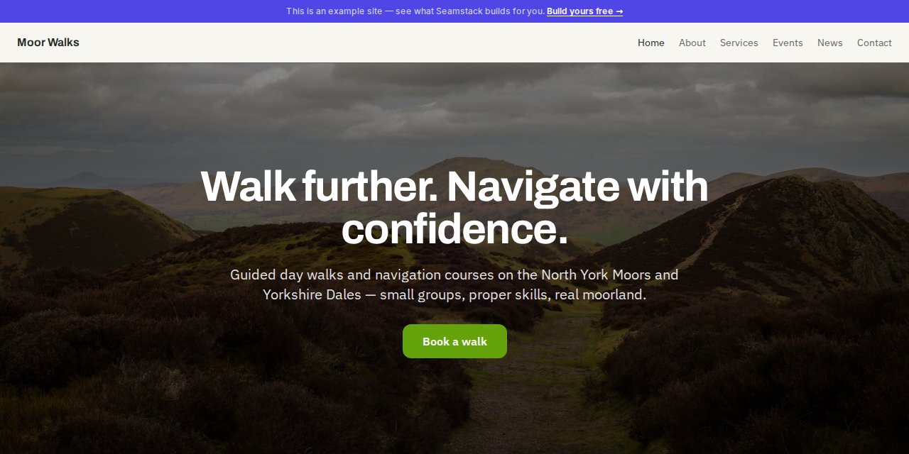Moor Walks — built with Seamstack