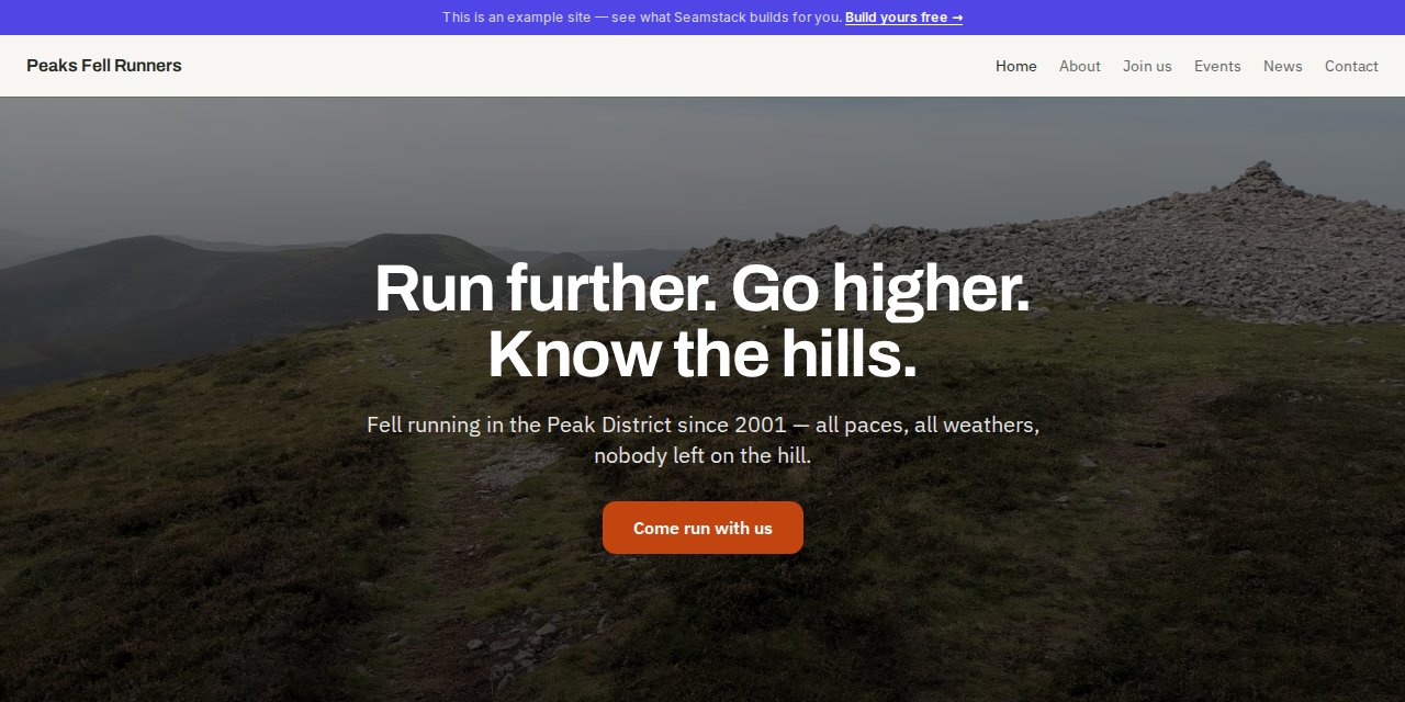 Peaks Fell Runners — built with Seamstack