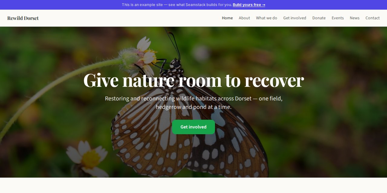 Rewild Dorset — built with Seamstack
